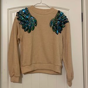 SHEIN Beautiful sequined shoulder sweater